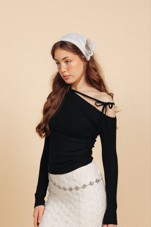 Angel Bowknot T-Shirt - Black